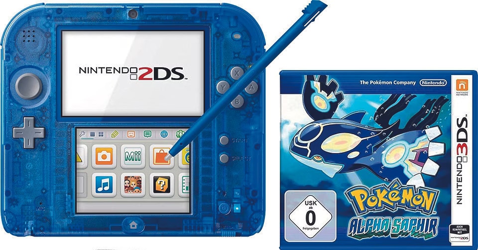 Nintendo 2DS, transparent blue, incl. Pokemon Alpha Sapphire - Digitec